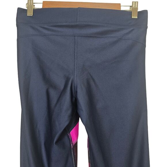 Under Armour Leggings Women Navy Purple Cropped Compression Heatgear Athletic - Picture 5 of 8